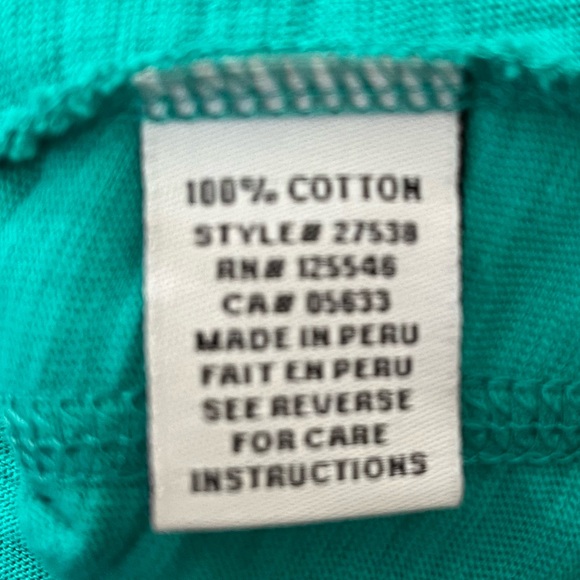 Habitat Turquoise Cotton Slub Oversized Tunic Top with Pockets Women’s Size M - Picture 10 of 11